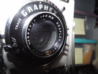 Vintage Graflex Speed Graphic SLR Camera Outfit - Optar 4,  7/135mm Lens - 10