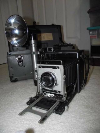Vintage Graflex Speed Graphic SLR Camera Outfit - Optar 4,  7/135mm Lens - 3
