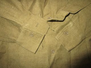 WWII US ARMY WOMEN ' S WAC WAAC MUSTARD WOOL ENLISTED SHIRT SIZE 13 X 29 2