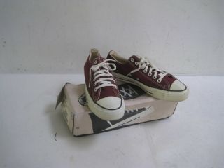 Vintage Maroon Converse Chuck Taylor All Star Low Sneakers Usa Made Size 8.  5