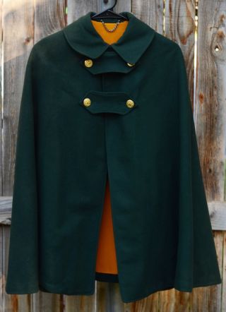Vintage Wwii Green Wool Marvin Neitzel Nurse Cape Price Negotiable Antique