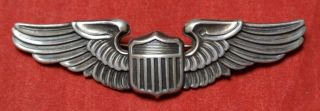 Wwii Army Air Corps Wings Sterling Pilot Wings Finback Insignia - Lgb - 3 "