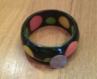 Bakelite vintage bracelet polka dot 1 - 3/8 