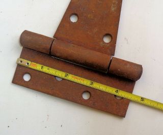 Set of 3 Antique Old Primitive BARN DOOR T - STRAP HINGES 7 3/4 