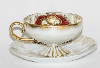 Royal Sealy Luster China Porcelain Tea Cup Japan Enameled Hand Painted