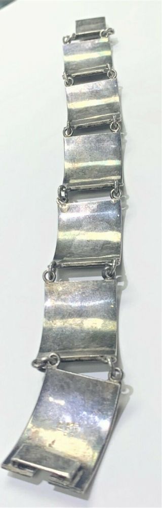 Vintage Peruvian Hinged Sterling Silver 18k Gold Inca Ornate Bracelet 6