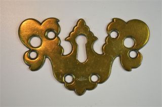 Georgian Brass Escutcheon Plate Key Hole Bureau Chest Of Drawers Rz18
