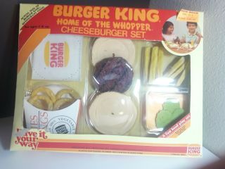 Burger King Cheeseburger Life Size Play Set 1987 9351
