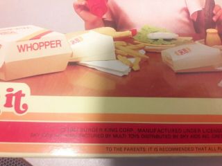 Burger King Cheeseburger Life Size Play Set 1987 9351 3