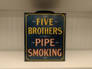 Five Brothers Tobacco Tin Antique Advertising Country Store Display Can