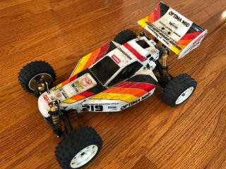 Vintage Kyosho Optima Mid 4wd Rc Buggy Car.  As - Is For Repair Or Parts