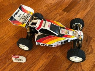 Vintage KYOSHO OPTIMA MID 4WD RC buggy car.  as - is for repair or parts 2
