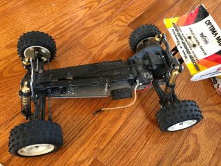 Vintage KYOSHO OPTIMA MID 4WD RC buggy car.  as - is for repair or parts 5