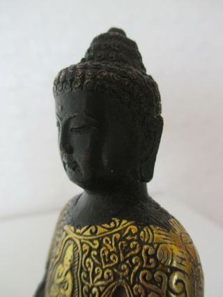 Signed Chinese Oriental Chased Gilt Bronze Figure of Buddha - Deity 4