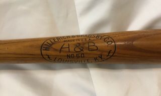Vintage Hillerich and Bradsby 50 35” Jimmie Foxx 1950s baseball bat 2