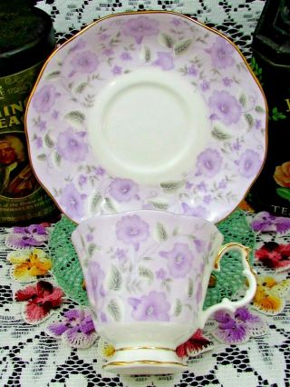 ROYAL ALBERT SUMMER CHARM SERIES LILAC CHARM TEA CUP AND SAUCER 2