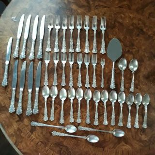 Gorham Buttercup Sterling Silver Flatware - 45 Piece Set - Spoons Forks Knives