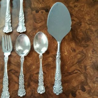 Gorham Buttercup Sterling Silver Flatware - 45 Piece Set - Spoons Forks Knives 5