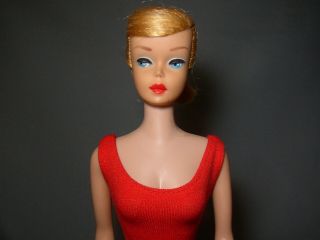 Vintage 1964 Blonde Swirl Ponytail Barbie Doll In Suit