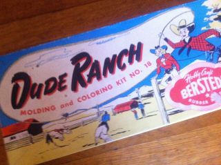 Vintage 1951 Cowboy Dude Ranch Rubber Molds Plaster,  Paint Set Great For Ice