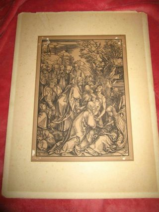 Antique Albrecht Durer " The Deposition Of Christ " Woodblock Attic Find