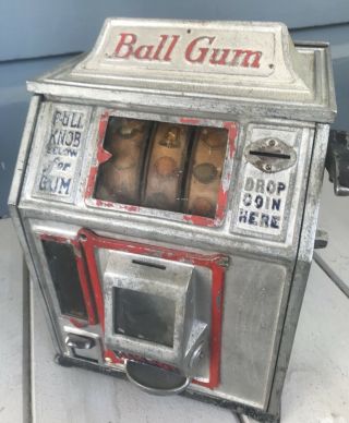 Antique 1930s Penny Groetchen Dandy Vendor Ball Gum Jack Pot Trade Stimulator 4