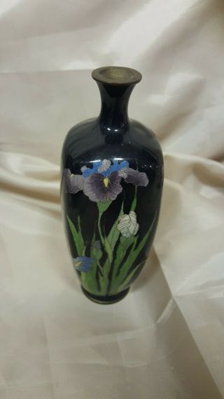 Small Vintage Cloisonne Enamel Flower Vase 6.  5 " High