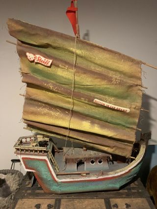 Rare Vintage Steiff Pirate Boat Display