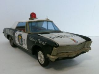 Vintage Bandai 1965 Buick Riviera Highway Patrol Car Tin Litho Made in Japan 5