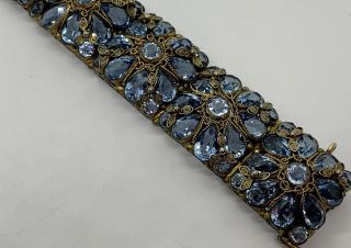 Rate Early Vintage Signed Hobe Filigree Light Blue Crystal Bracelet