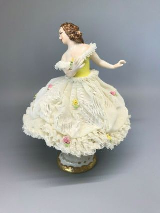 Vintage Dresden Lace Ballerina Porcelain Girl Figurine Germany