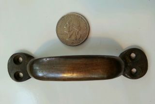 4 Solid brass antique strong file cabinet trunk handles,  handcast 3 7/8 