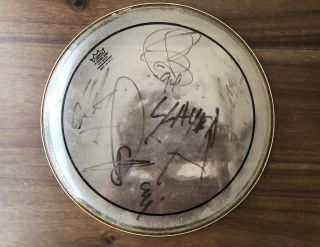 Ultra Rare Vintage 1994 Slayer Band Autograph On Remo Drumhead 7
