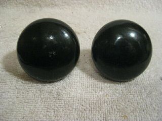 Antique Vintage Black Porcelain Ceramic Door Knob set 2