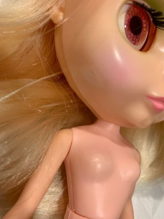 Vintage 1972 Kenner Blythe Doll Blonde Paisley Blue Dress Pink Blush Flaws 9