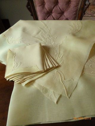 Vintage Marghab Tablecloth Wheat 6 Napkins