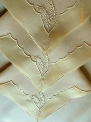 Vintage MARGHAB Tablecloth WHEAT 6 Napkins 3