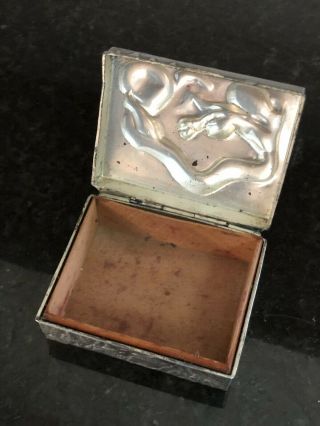 Vintage 1940s 50s JAPANESE Silver Plate Box W/ Dragon ESTATE FIND repousse AS 7