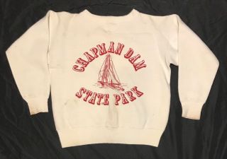 Vintage 40’s/50’s V - Stitch Sweatshirt Chapman Dam State Park 100 Cotton