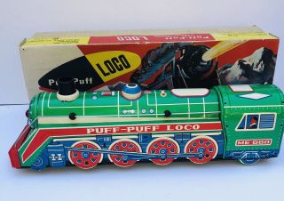 Vintage Puff - Puff Loco Tin Toy Battery Operated Me 660 -