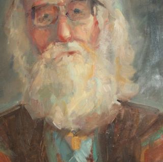 Vintage oil painting impressionist old man portrait 11