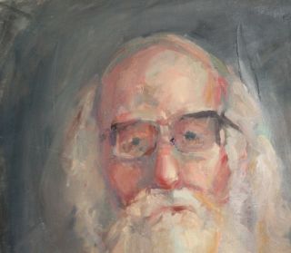 Vintage oil painting impressionist old man portrait 3
