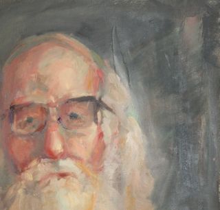 Vintage oil painting impressionist old man portrait 4