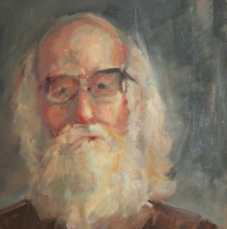 Vintage oil painting impressionist old man portrait 5
