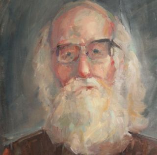 Vintage oil painting impressionist old man portrait 6