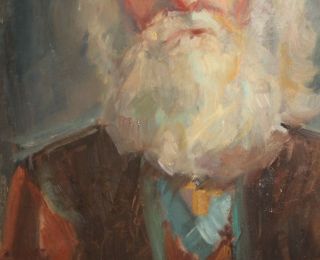 Vintage oil painting impressionist old man portrait 8