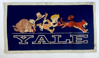 Rare Vtg Yale Bulldogs Princeton Harvard Felt Banner Flag - Chicago Pennant Co.