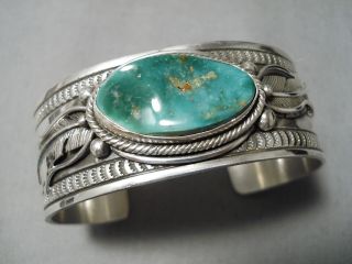 Important Damale Turquoise Vintage Navajo Sterling Silver Bracelet Cuff