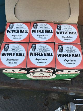 5 Vtg Nos Wiffle Ball Baseball Wiffle Balls 1 Case 12 Counter Box Mike Scott