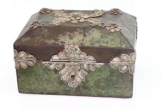 A Fine Quality Antique Early 19th Century French Shagreen & Silver Filigree Box